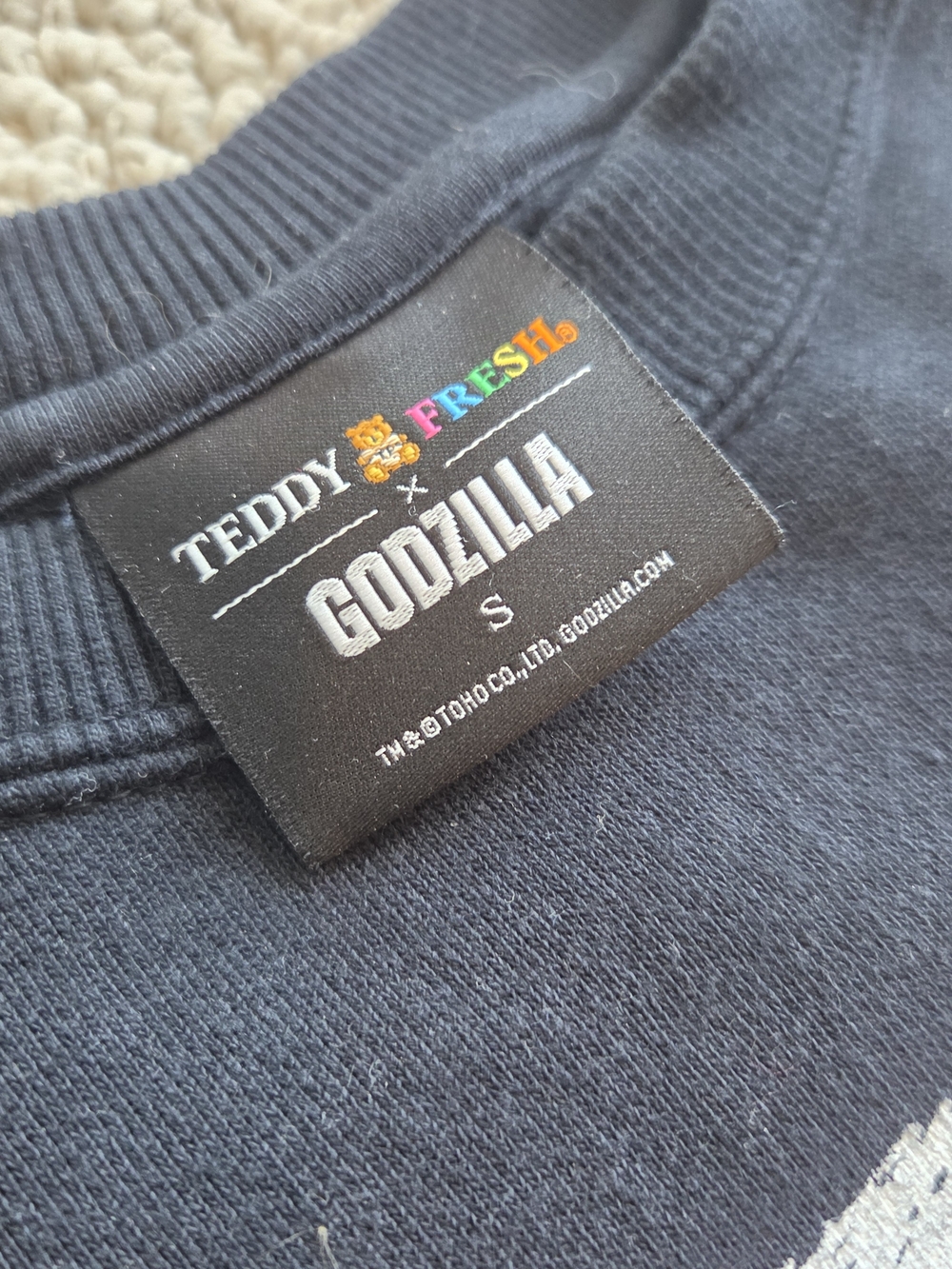 Teddy Fresh x Godzilla Black Crewneck Sweater